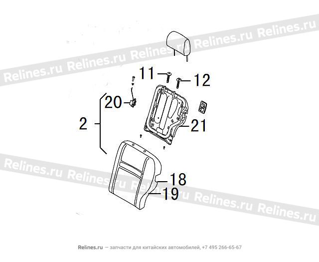 Backrest assy RR seat LH