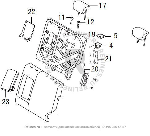 RR seat backrest assy,LH - 70552***Z08AB