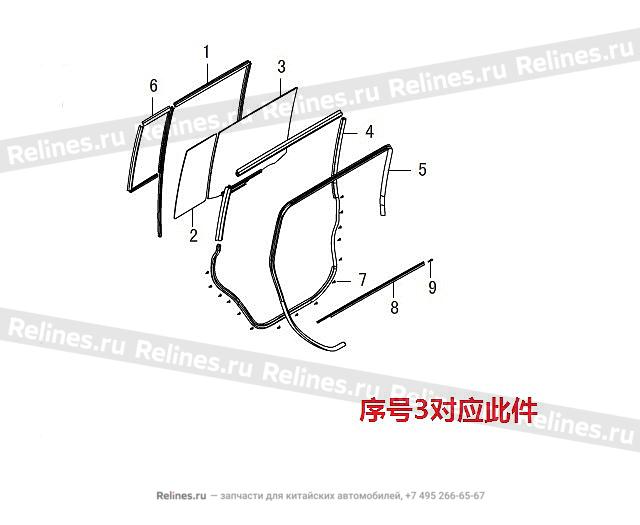 Glass assy-rr door LH - 62031***08XA