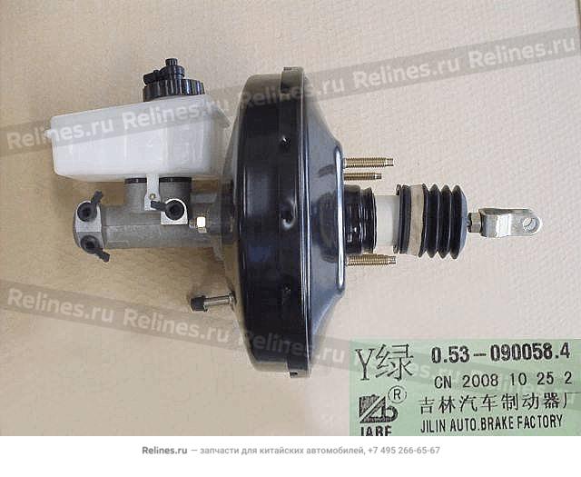 Вакуумный усилитель в сборе с главным тормозным цилиндром (2 отверстия)