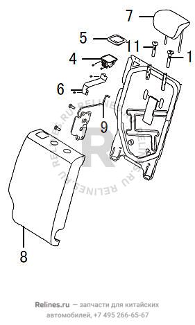 RR seat backrest assy,RH - 70551***Z08AD