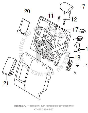 RR seat backrest assy,LH - 70552***Z08AB