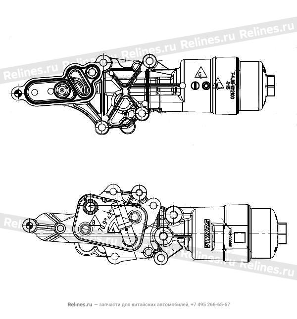 Корпус водяной помпы с масляным фильтром - F4J16***2100