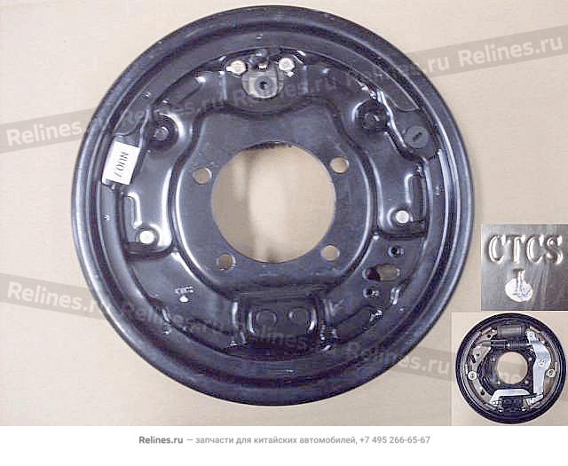 Щит заднего тормоза левый в сборе