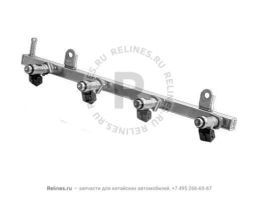 Oil guide with tie-in