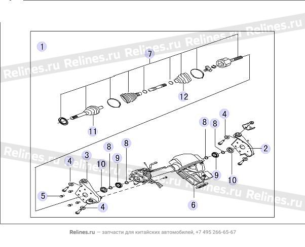 FR drive axle assy(w/axle shaft and velo - 23000***01-J