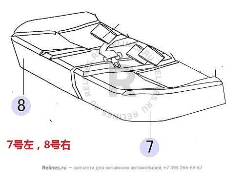 Сиденье (нижняя часть) заднее правое (кожа) - 7001210-K00B1