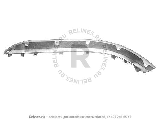 Молдинг заднего бампера левый (не хромированный)