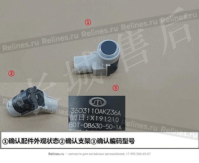 Reverse radar sensor body