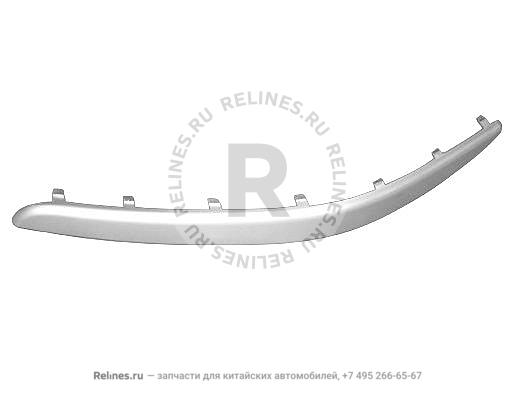 Молдинг переднего бампера левый не хромированный - M11-28***1BC-DQ