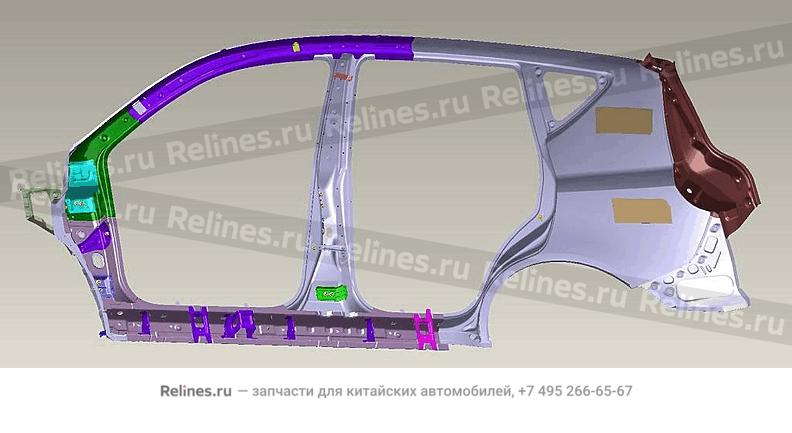 Наружная плита в сборе., боковая стенка - 101203***01C15