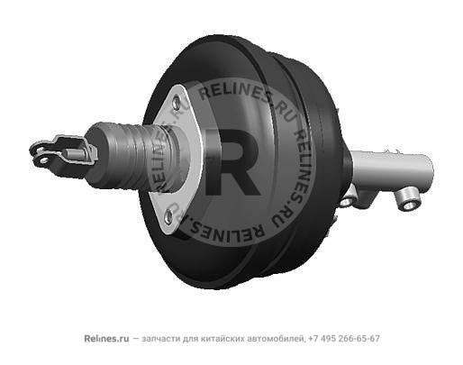 Усилитель тормоза вакуумный в сборе с тормозным цилиндром 1.8/2.4