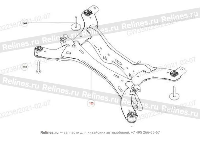 Подрамник задний в сборе - 28121***W01A