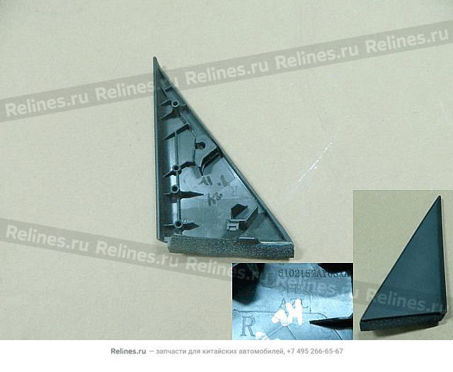 Trim triangular panel assy-fr door RH - 61021***08XA