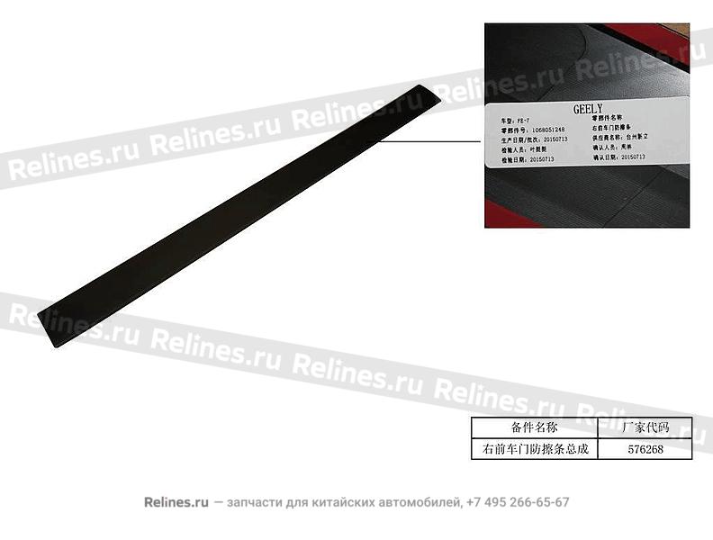 RF door rubbing strip assy. - 607***500