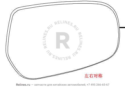 Mirror glass-door mirror assy RH