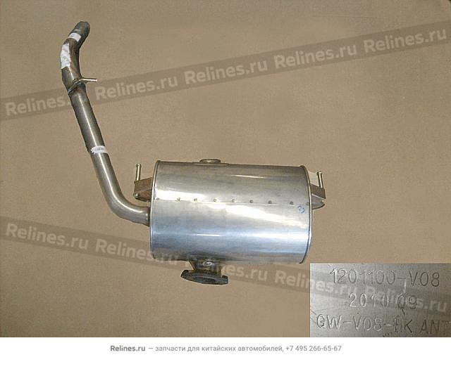 Exhaust pipe tail w/main muffler assy - 1201***-V08