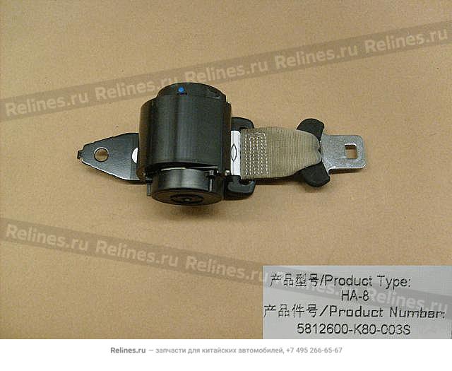 Rear seat belt assembly (middle) - 581260***0-003S