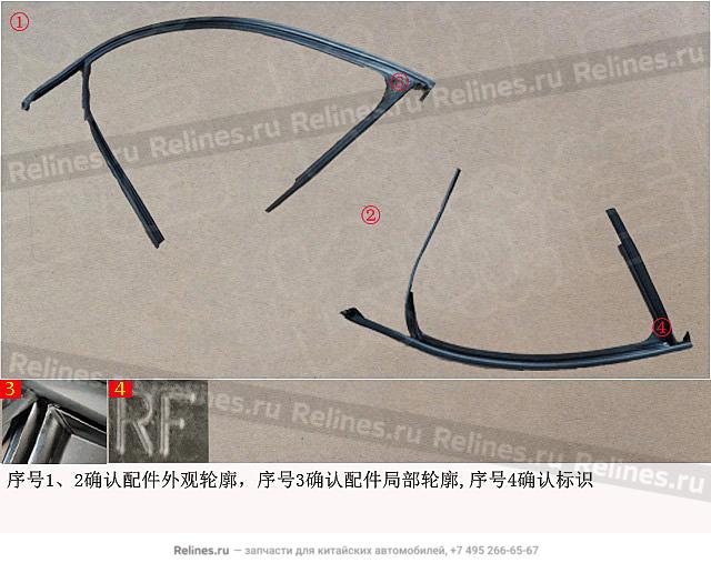 Рамка стекла двери передней правой