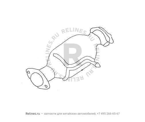 Catlytic converter RR section assy - 12052***Z08B