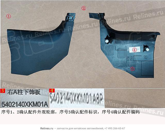 Панель в сборе,правая отделка стойки