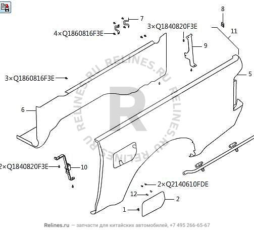 Side panel assy-cargo body LH - 85021***6FXA