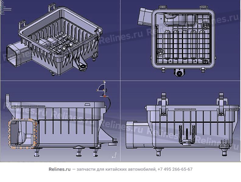 Корпус воздушного фильтра нижний