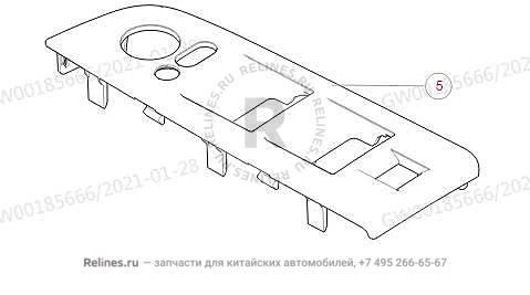 Крышка блока управления стёклами дверей