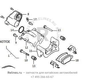 Суппорт тормозной левый задний - 35021***W01A