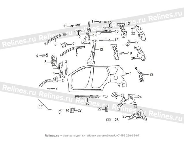 Side Wall assy LH - 54010***Z16A