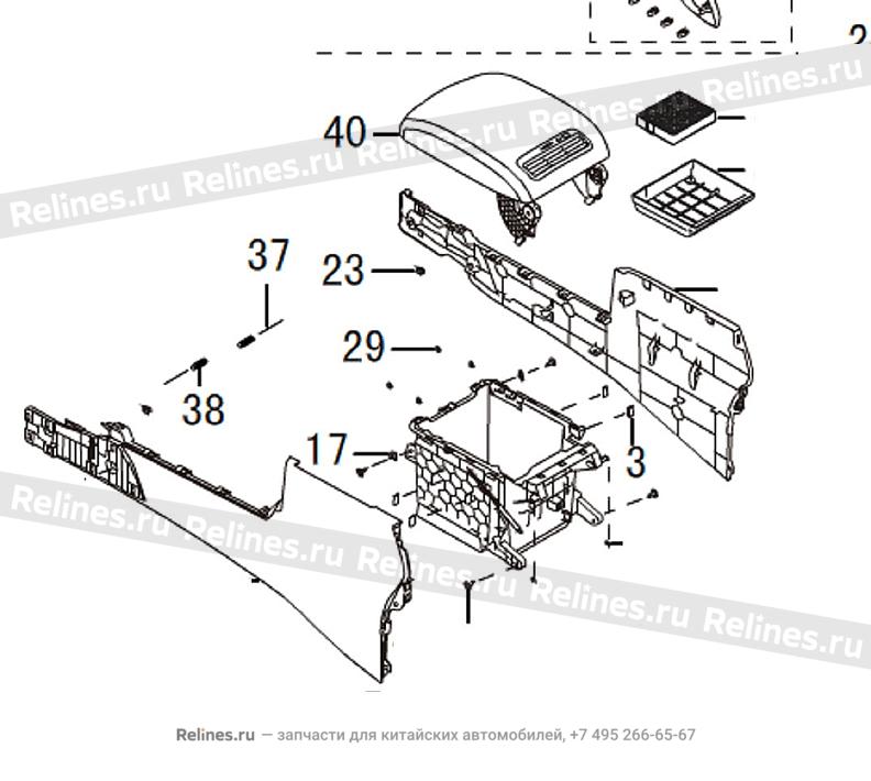 Auxiliary inst panel body assy