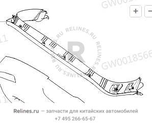 Верхняя панель обшивки задней двери