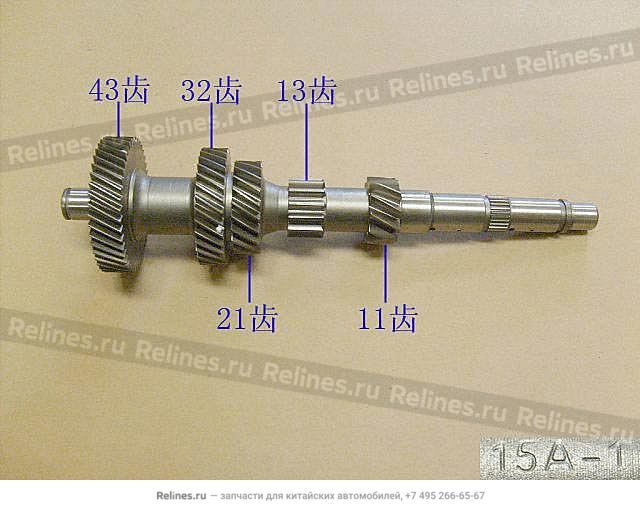 Вал КПП 4/4 промежуточный дизель - ZM015A***1301-1