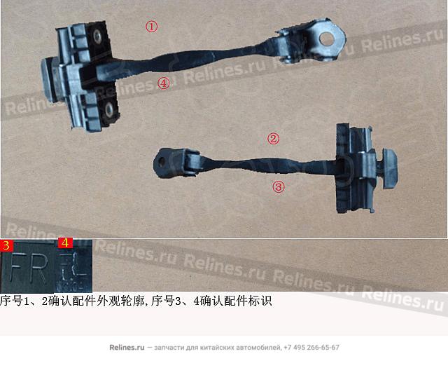 Ограничивающий стопорный механизм передней двери