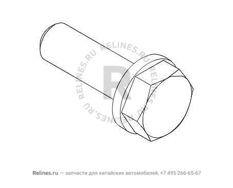 Болт M10X1,25X25.88 с плоской шайбой,D2=22,h=2