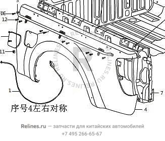 RH otr side panel-cargo body - 85021***00XC