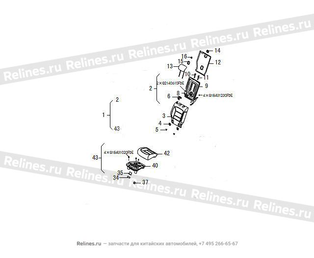 Mid seat assy RH - 700040***09A86