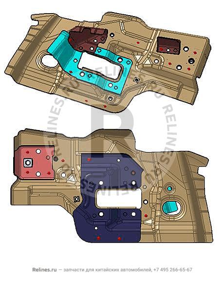 Assy,left plate,baffle plate,trunk