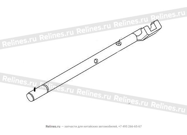 Reverse shift fork shaft