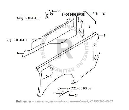 Панель левая грузового отсека - 85021***6PXA