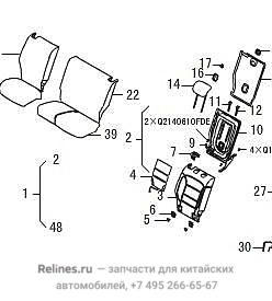 Mid seat assy RH - 700020***09A86