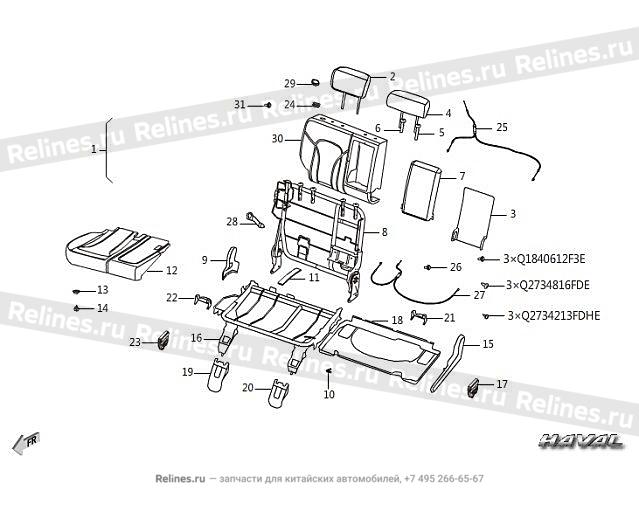 RR double seat assy - 705040***36A3Y