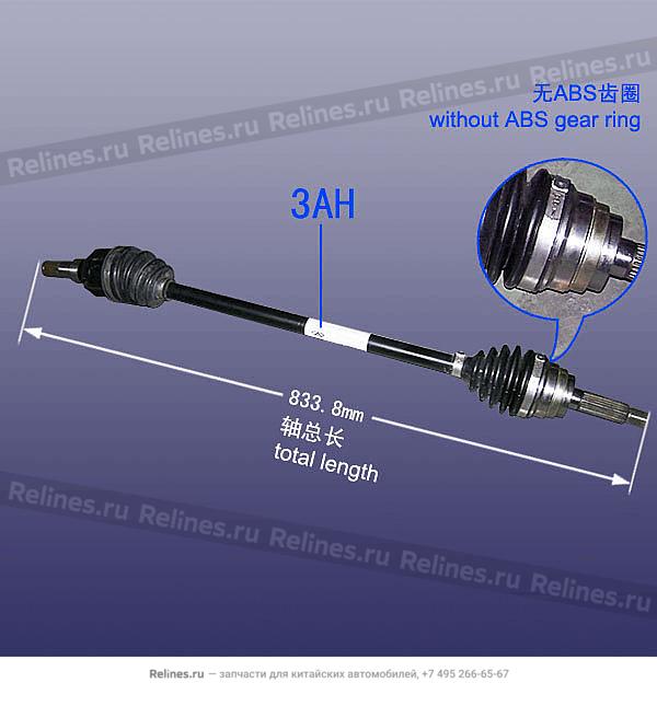 Привод колеса правый в сборе (без ABS) - S11-2***20DB