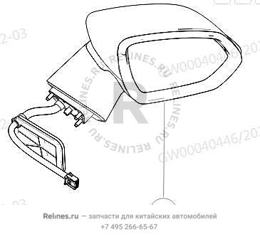 Правое зеркало в сборе