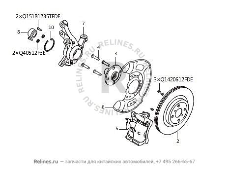 FR strg knuckle w/wheel brake assy RH