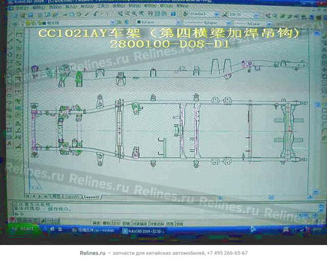 Frame assy(w/hook on 4TH member 4WD) - 28001***08-D1