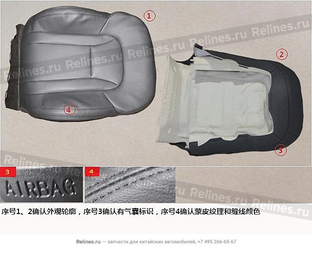 Side airbag leather backrest cushion ass