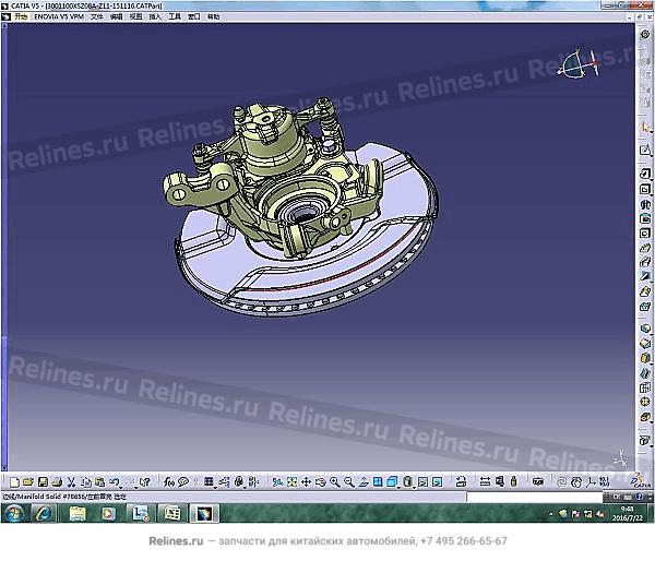 FR strg knuckle w/wheel brake assy LH