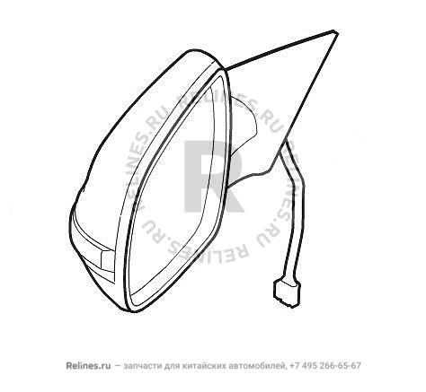 Зеркало заднего вида правое в сбореTRIANGLE plate exterior rear view mirror