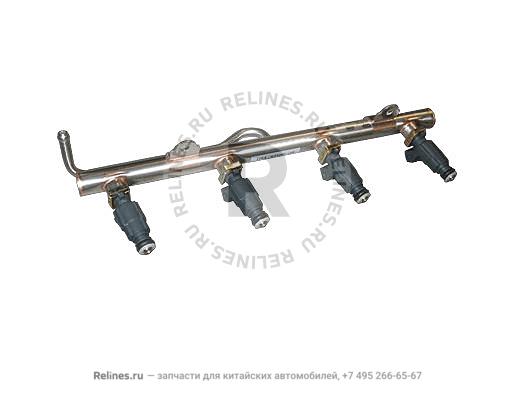 Fuel rail with injector assy